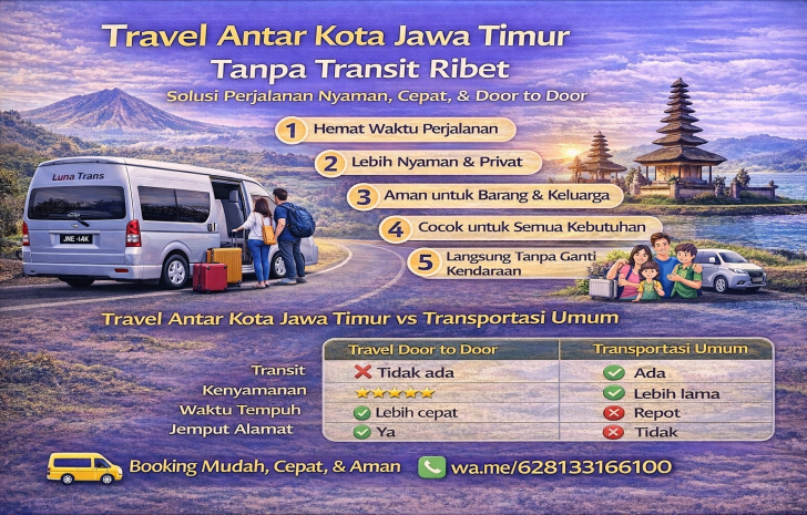 Travel Antar Kota Jawa Timur Tanpa Transit Ribet